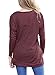 MOLERANI Women Autumn Long Sleeve Loose Tunic Green Sweatshirt with Buttons Wine Red L