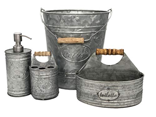 Autumn Alley Rustic Metal Hinged Toothbrush Holder | Adds Organization and Farmhouse Charm to Your Countertop (Galvanized Grey)