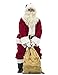 Higen Men's Santa Suit 10pc Deluxe Santa Claus Costume Adult Christmas Crimson Regency Plush Red L
