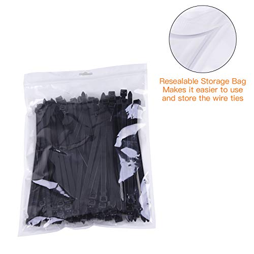 OneLeaf Cable Ties 8 Inch Heavy Duty Zip Ties with 120 Pounds Tensile Strength for Multi-Purpose Use, Self-Locking UV Resistant Nylon Tie Wraps, Indoor and Outdoor Tie Wire.120 Pcs Black - Thumbnail 4