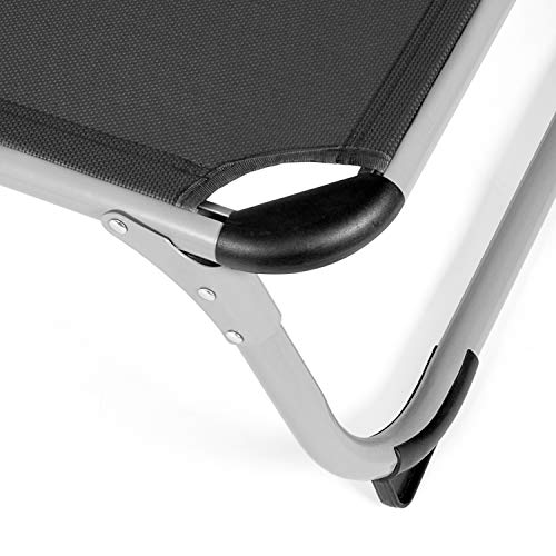 Park Alley Sonnenliege klappbar - Gartenliege wetterfest, Liegestuhl klappbar mit Sonnenschirm - hochwertiger Aluminium Rahmen - Outdoor Liegestuhl für Balkon & Garten - Belastbar bis 100kg – Bild 4