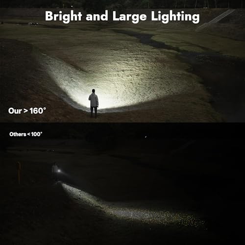 Torch Light Rechargeable WUBEN C3 Flashlights 1200 Lumen Led Rechargeable Torch Light 6 Modes Super Bright, IP68 Waterproof Torch, Best for Camping, Outdoor, Emergency, Everyday Carry, Gifts for Men