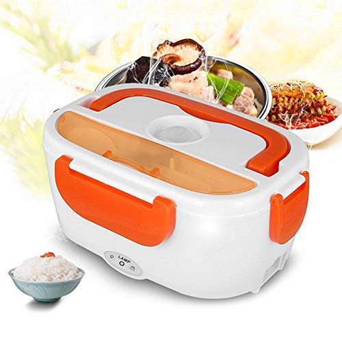 vanpower Portable Electric Heating Lunch Box Food Heater Rice Container (110V Orange - Thumbnail 2