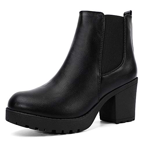 Moda-Chics-Womens-Ankle-Boots-Slip-On-Platform-Boots