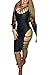 Women's Sexy Bodycon High Split Long Sleeve Bandage Party Night Club Mini DressBlack Medium
