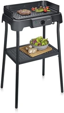 Barbecue Électrique Sur Pied, Céramique Sans PFAS, 2000W
