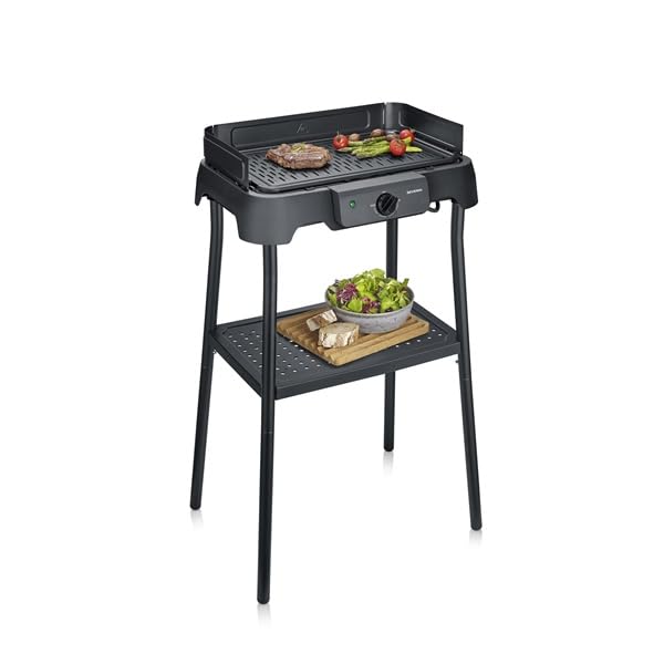 Barbecue Électrique Sur Pied, Céramique Sans PFAS, 2000W