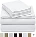 Amazon Brand – Pinzon Signature Cotton Heavyweight Velvet Flannel Sheet Set - King, White