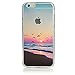 iphone 6 6S Case Semi Transparent Matte Finish Heavy Duty Hard Back Cover with Tup Soft Bumper Sunset in the Sea for Iphone 6 4.7-inch & LCD Screen Film