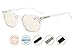 Reduce Eyestrain,Anti Blue Rays,UV Protection,Unisex Computer Reading Glasses(Clear,Amber Tinted Lenses) without Strength