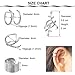 JININA Stainless Steel Ear Cuff Leaf Wrap Earrings Fake Lip Rings Tragus Helix Earrings for Women Men-Silver
