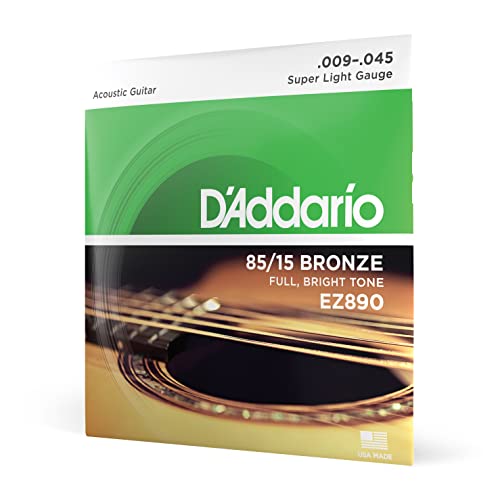 D'Addario ダダリオ アコースティックギター弦 85/15アメリカンブロンズ Super Light .009-.045 EZ890 【国内正規品】