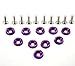 Amooca Purple Password JDM Aluminum Alloy Fender Bumper Engine Dress Up Washers Kit with Bolts 10Pcs