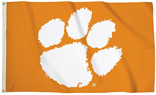 BSI PRODUCTS, INC. - Clemson Tigers 3’x5’ Flag with Heavy-Duty Brass Grommets - CLEM Football, Basketball, & Baseball Pride - High Durability - Designed for Indoor and Outdoor Use - Great Gift Idea
