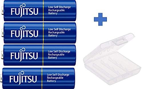 Akkuman.de Set of 4 Fujitsu Mignon Batteries HR3UTI - Blue NI-MH 1.2 V 2000 mAh AA LSD + Box