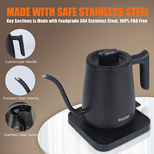 BOSCARE Electric Gooseneck Kettle Ultra Fast Boiling Hot Water Pot, for Pour Over Coffee & Tea