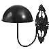 MyGift Wall Mounted Vintage Style Black Metal Hat and Wig Hanger with 6 Inch Round Dome, Decorative Gothic Victorian Home Entryway Hanging Cap Display Rack