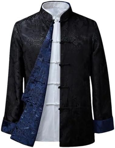 ZMIN Traditional Chinese Men's Double-Faced Jacket Tang Suit Hanfu