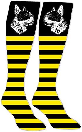 Yu2Ye Fashion Tattooed French Bulldog Knee High Socks/Long Stockings