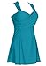 Surenow Women One Piece Skirtini Crossover Porcelain Skirted Plus Size Swimdress Bathing Suits