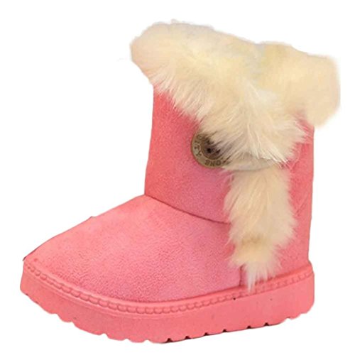 Click Here to See More Images NEARTIME Baby Shoes New Fashion Cute Toddler Winter Fashion Girls Child Snow Boots Warm Shoes (Pink, 22)