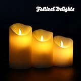 Flameless Candles With Timer-Led Candles With Battery-Powered Ivory Dripless Real Wax Pillars For Parties Events Gifts