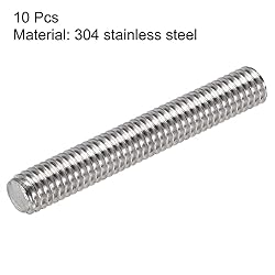 uxcell 10Pcs M6 x 40mm Fully Threaded Rod 304