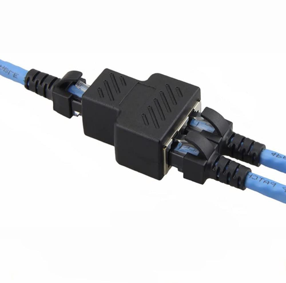 RJ45 Network Splitter Adapter,Aoiutrn RJ45 1 to 2 Port Dual Female Socket Ethernet Connector 8P8C Extender Plug LAN Network Cable for Cat5, Cat5e, Cat6, Cat7