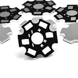 Chanzon 25pcs 1W 3W 5W LED Heat Sink (2 pin Black) Aluminum Base Plate Panel PCB Circuit Board Substrate 20mm Star DIY Heatsink Cooling for COB High Power LED Chips Lamp Beads 1/3/5 Watt