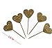 40PCS IFfree Best Heart Cupcake Toppers, Gold Glitter Heart Large Cupcake Toppers Golden Wedding,Weddings, Bridal or Baby Shower.