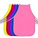 Mayeit 12 Pcs Adorable Colors Kids Aprons, Children's Artists Fabric Aprons with Adjustable Ties for Painting, Cooking, Classroom, Art & Craft Activity