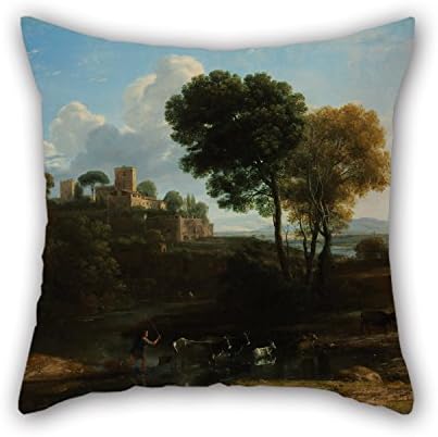 MeiGi Throw Pillow Covers Of Oil Painting Claude Lorrain - Villa In The Roman Campagna,for Saloon,father,family,kids Girls,car,play Room 20 X 20 Inches / 50 By 50 Cm(2 Sides)