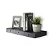 Wallniture Wall Mountable Floating Shelf Storage Organizer with 3 Drawers in Black