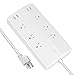 Etekcity Surge Protector Wall Mount Power Strip with 6 Outlets 4 Quick Charge USB Ports, 5610 Joules, Pure Copper Made, 6-Foot Long Extension Cord, 1875W/15A, UL Listed, White