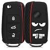 kwmobile autosleutel hoesje compatibel met VW Skoda Seat 3-knops autosleutel – Autosleutel behuizing in wit/zwart/rood…