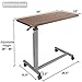 Medical Adjustable Overbed Bedside Table With Wheels (hospital and Home Use) Brown 21