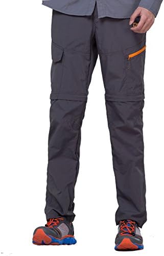 Deeko Boys Brown Quick-Drying Pants With Stretch Waist For Traveling (Grey W35/L32)