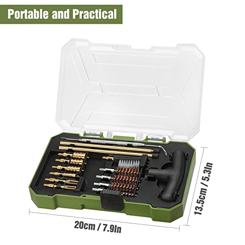 Swiss+Tech Universal Gun Cleaning Kit, 16 Piece Gun Cleaning Kit with Cleaning Rod, Bore Brushes, Gun Cleaning Jags and Cleaning Patches, for Handguns, Rifles and Shotguns, Portable Case Included