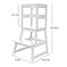 SDADI Kids Kitchen Step Stool with Safety Rail CPSC Certified- for Toddlers 18 Months and Older, White LT01W
