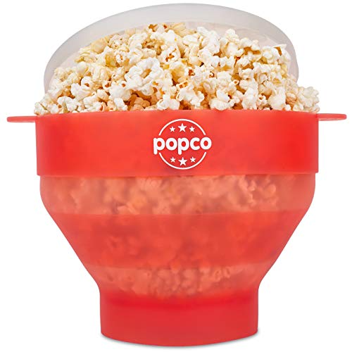 POPCO Silicone Microwave Popcorn Popper with Handles, Silicone Popcorn