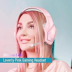 Bocodow Pink Gaming Headphones with Mic, Newest