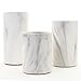 Koyal Wholesale Marble Decor, Black White Marble Effect Cylinder Vase Centerpiece for Marble Wedding, Mable Home Decor, Marble Desk Accessories (Set of 3)