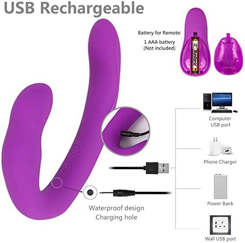 Cmgqmcryp Powerful USB Rechargeable Distaff Quiet Massage，Multi-Frequency Double-Headed Vibration Toy for Women Cmgqmcryp