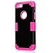 Plastic Rubber iPhone 6S Case Heavy Duty, Travel Case iPhone 6 Case for Women Girls, Hybrid Defender Case iPhone 6 Rose Black Case iPhone 6 Carrying Case for Apple iPhone 6 Phone Case and iPhone 6S