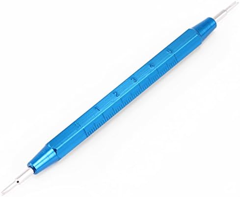 HELMASK - Silver Blue Stainless Steel V-edged Flat Blade Watch Band Strap Tool Spring Bar Pin Ruler Remover