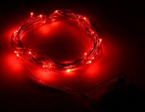 Alkbo Gorgeous String Lights Silver Wire Starry String Light Soothing Décor Elegant Rope Light Suitable for Christmas Weddings Parties Waterproof 33' 100 LEDs Remote Control RED