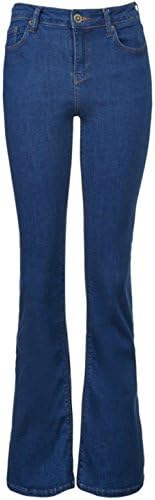 Bess New Ladies Flared Boot Cut Wide Leg Hipster Jeans Blue Black Stretch Denim UK 6-16
