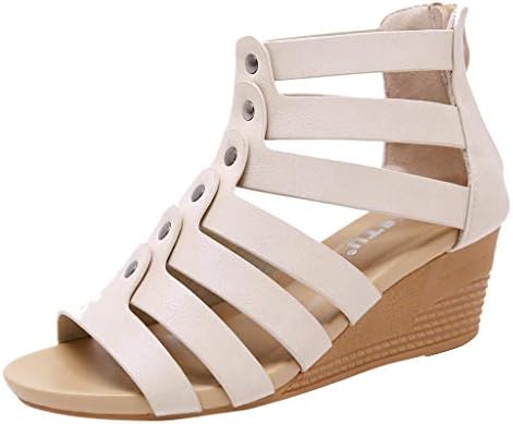 Bohemian Sandals,Boomboom Women Gladiator Strappy Dress Platform High Heals Zipper Wedge Sandals