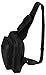 Mens Womens Black Cowhide Leather Crossbody IPAD Compatible Shoulder Sling Bag with Carabiner
