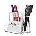 Modern Compact Clear 3 Compartment Office Supplies Desktop Organizer Caddy, Pencil Holder